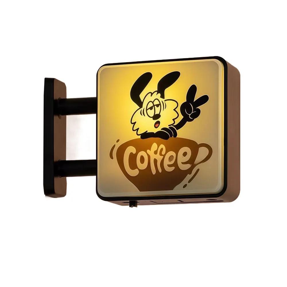 Creative Atmosphere Coffee Corner Light Sign Retro Style Soft Light Glowing Fridge Magnet Decoration Magnetic
