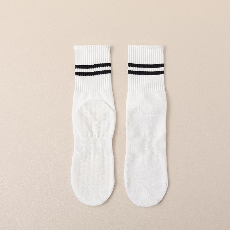 Female Professional Pilates Yoga Fitness Exercise Silicone Non Slip Tube Cotton Socks