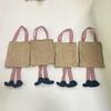 Jinmingguan Creative Burlap Christmas Tote Bag with Feet for Candy Gifts