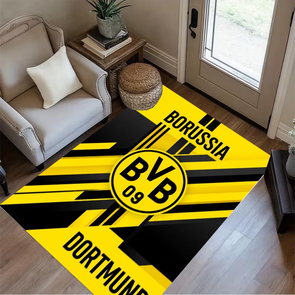 Bvb Borussia Dortmund Football Team Area Rug Design For Outdoor Bedrooms Balcony Entryway Antislip Carpet Office Home Decor