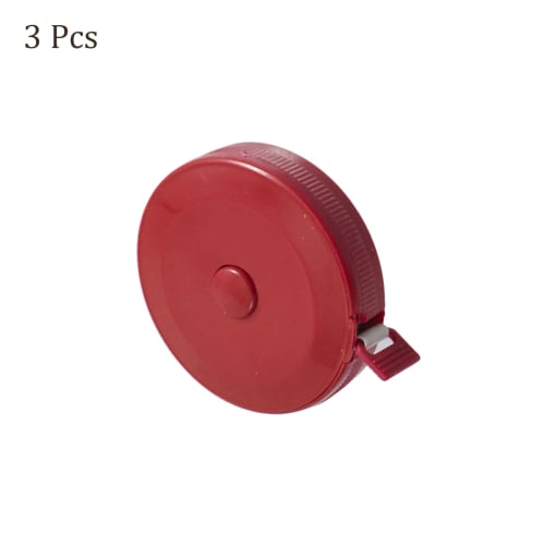 Kozelo 3-Piece Round Case Tape Measure, 1.5 m x 150 cm, for Tailoring, Sewing, Fabric Measurements, Red