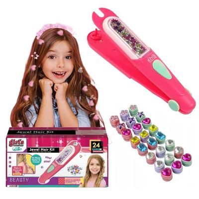 PATPAT® Gem Hair Stapler with Kit 24pcs Reuseable Gem Patch Girl Quick Hair Gems for Teens Girl Hair Dressing Braid Gem Stamper Hair Accessories Ha