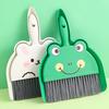3pcs Cute Nimal Shaped Mini Broom , Dustpan Set , Bear, Rabbit, Frog/Bee, Sweeper with Bristle Brush , Pan Room, Small Spaces , Compact