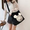 Disney cute cartoon Mickey handheld tote bag, fashionable canvas outer shopping bag, trendy shoulder crossbody bag