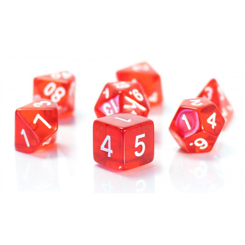 Kostki rpg wybuch słońca zestaw 7 przezroczystych kości