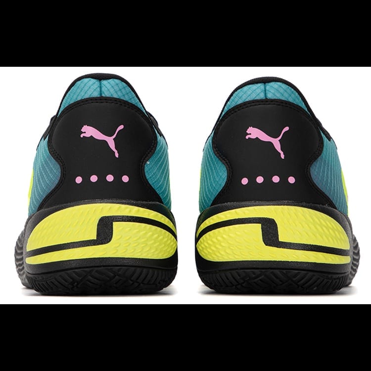 Puma Court Rider 2.0 SWXP Mens Low Top Basketball Shoes White Blue Yellow 376877-01