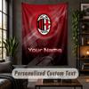 Personalized Wall Tapestry,AC Milan Custom Text, Soft Fabric Wall Art For Indoor Decoration