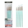 Set of 6 - Sizes (0, 2, 4, 6, 8, 10) | Wooden Handle, Comfortable Grip, Synthetic Bristles, Ideal for Watercolour, Gouache, Painting