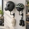 Aluminium-Helm-Wandhalterung 2er-Set mit abgerundeten ABS-Auflagen, schwenkbaren Armen und Zahnradaufhängungen für Eingangsbereich oder Schrank-Aufbewahrungsorganisation