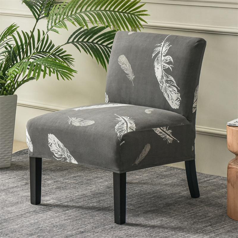 Accent Armless Chair Cover Geometric Print Single Sofa Stool Slipcover Nordic Stretch Chair Covers Elastic Couch Protector Cover