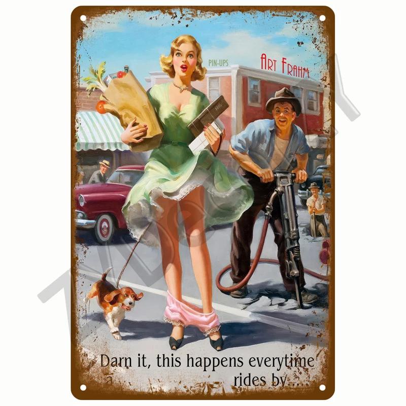 Retro Tin Sign Bar Cafe Club Garage Car Pub Vintage Metal Sign Plaque Painting Motorcycle Iron Home Decoration Wall Decor Art