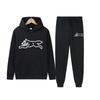 Mens Casual Hooded Sweatshirt Pants Set Loose Fit Fleece Two-Piece Outfit Everyday Wear