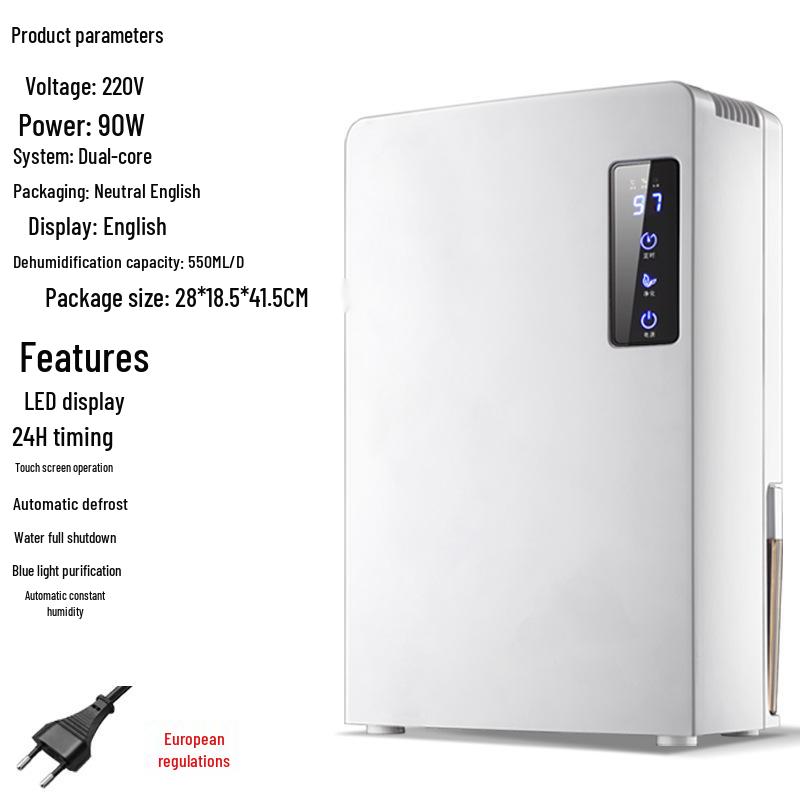 Dezumidificator Silențios de Mare Putere și Eficiență Energetică pentru Casă și Subsol