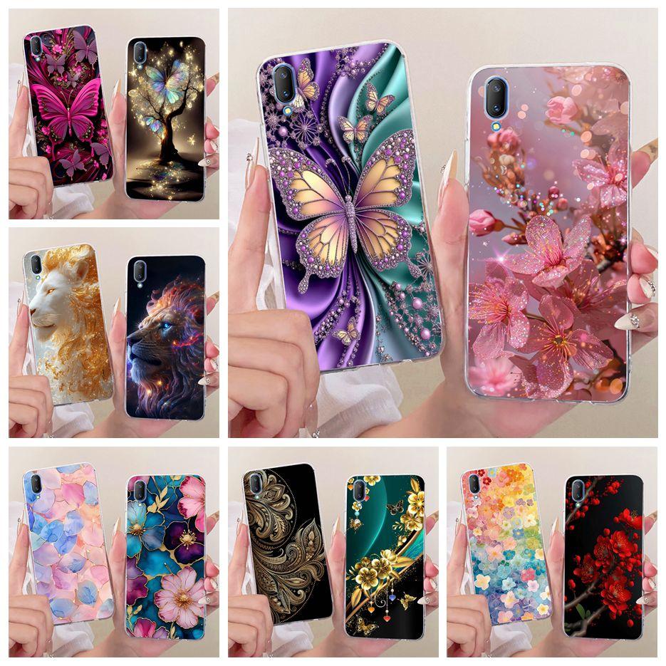 For Vivo V11 \ Vivo V11i Case 1806 1804 1814 New Flowers Butterfly Painted Cover Soft Silicone Case For Vivo V11 Pro V11i Fundas