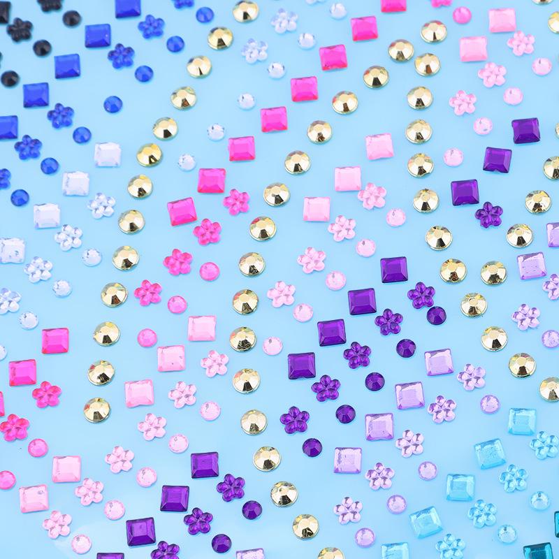 15-Color Crystal & Acrylic Face Stickers - Stage Beauty Diamonds