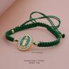 Handmade Virgin Mary Braided Bracelet Gold Plated Rope Shell Zirconia Religious Jewelry for Women Gifts