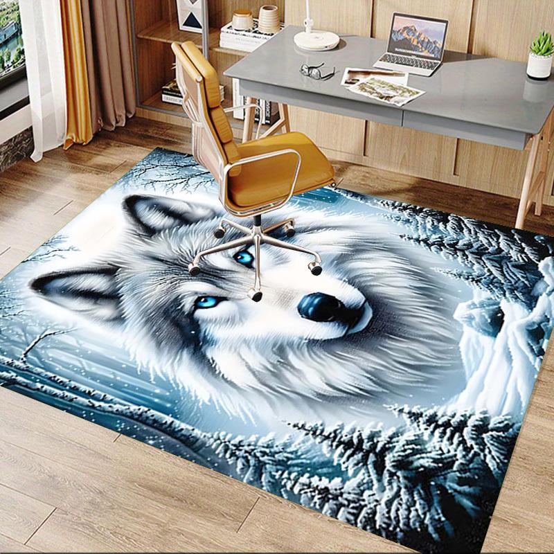 1PC Wolf Snowy Forest Extra Large Non-Slip Floor carpet, Office, family, bedroom, Studio - Large Area RugJ0323