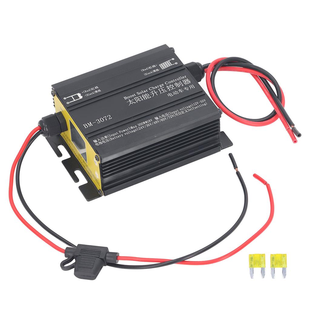 Boost MPPT Solar Charge Controller 16A 12V 50V 300W for 24V 36V 48V 60V 72V Acid LiFe PO4 Gel Flooded Batteries