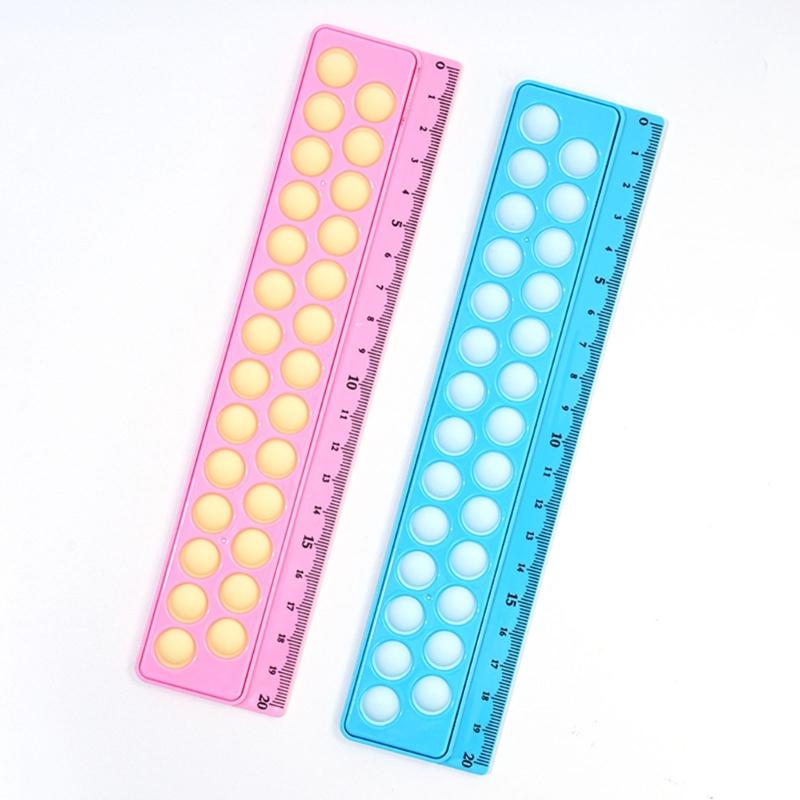 2Pieces Multifunction Ruler Novelty Drawing Ruler Measuring Tool Decompression Toy Ruler for Students Office Workers