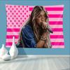 1 Stück TTates Musik Wandteppich Rosa Blau Sternenflagge mit Sänger Kunst Hängende Dekoration Geeignet für Wohnzimmer Schlafzimmer Studentenwohnheim