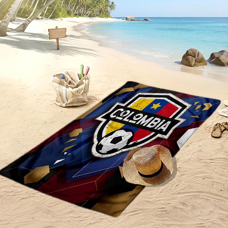 Asciugamano da Spiaggia Stampa Calcio Colombia Asciugatura Rapida Super Assorbente Morbido Asciugamano da Bagno per Nuoto Spiaggia Viaggio Souvenir Regalo