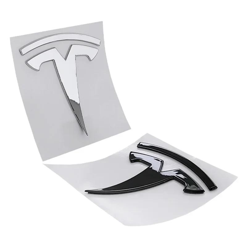 9x8.8cm ABS Car Trunk Badge Sticker for Tesla Model Y Auto Rear Tail Emblem Decal Exterior Decoration