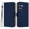 For Samsung Galaxy S24/Galaxy S25 Case Solid Color Wallet Leather Phone Cover with Strap