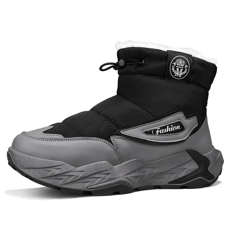 

Зимние ботинки для снегоступов, толстая подошва, водонепроницаемый пуховик, высокие, средние, трубчатые, хлебные ботинки, утолщенные и теплые, хлопковые, мужские 44