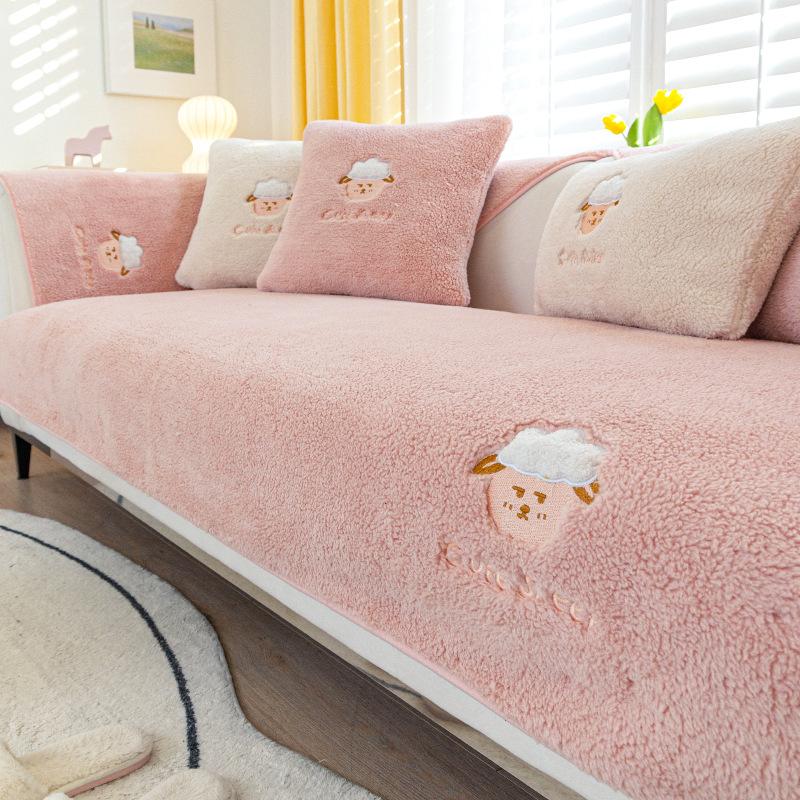 Dicker Plüsch-Sofabezug für Chaiselongue, universeller Ecksofa-Handtuchbezug, rutschfester Couchbezug für Wohnzimmer, mehrere Größen