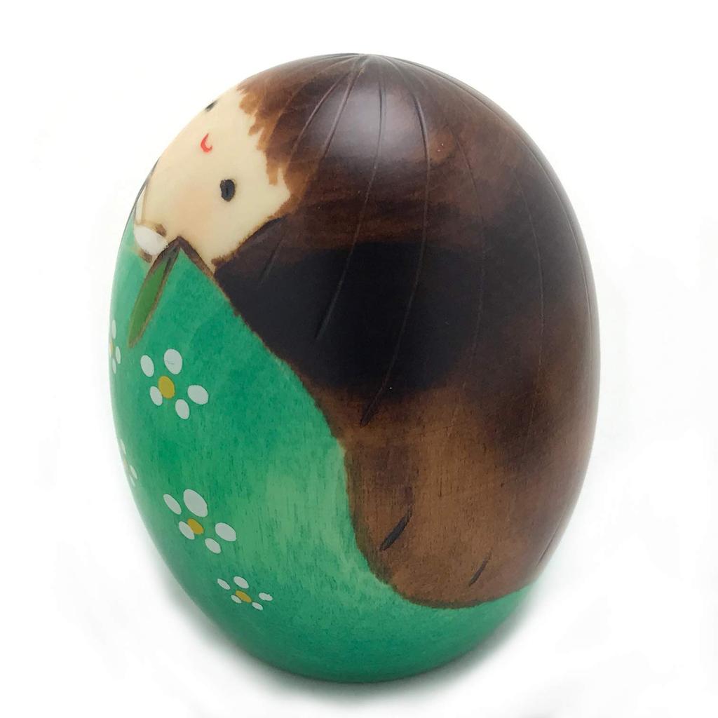 Usaburo Kokeshi Made In Happiness 7cm Doll, Japan, (Small, Green, Tall)