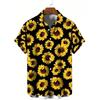 Floral Shirts Men's Hawaii Holiday Party Blouse 2025 Lapel Beach Shirt Flower Camisas Short-sleeved Womens Clothes