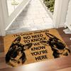Dog Slogan Welcome Doormat, Indoor Outdoor Flannel Non-Slip Mat for Kitchen Laundry Bathroom Home Decor