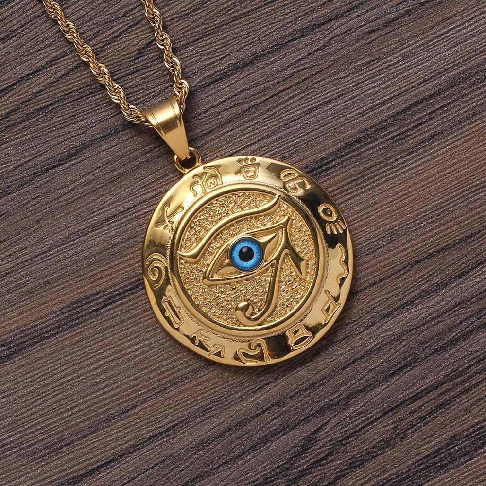 Eye of Horus Necklace - Titanium/Stainless Steel Pendant