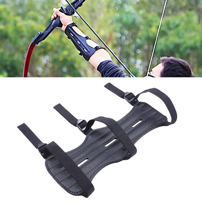 Leather Archery Equipment Arm Guard 3 Straps Protection Forearm Safe Adjustable Bow Arrow Hunting Shooting Training Accessories