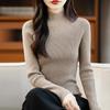 26 Autumn Winter Women's Half-High Collar Slim Knit Sweater - Korean Style
