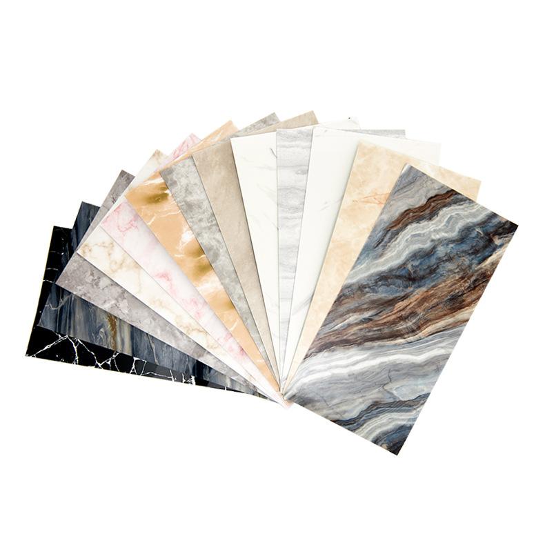 Imitation tile marble pattern sticker kitchen living room waterproof oil-proof self-adhesive wallpaper light luxury 3D background wall sticker