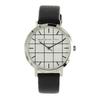 Christian Paul 35mm Grid Check Pattern Silver White Black Leather Genuine Leather Watch [Christian Paul] Women's GRL-05