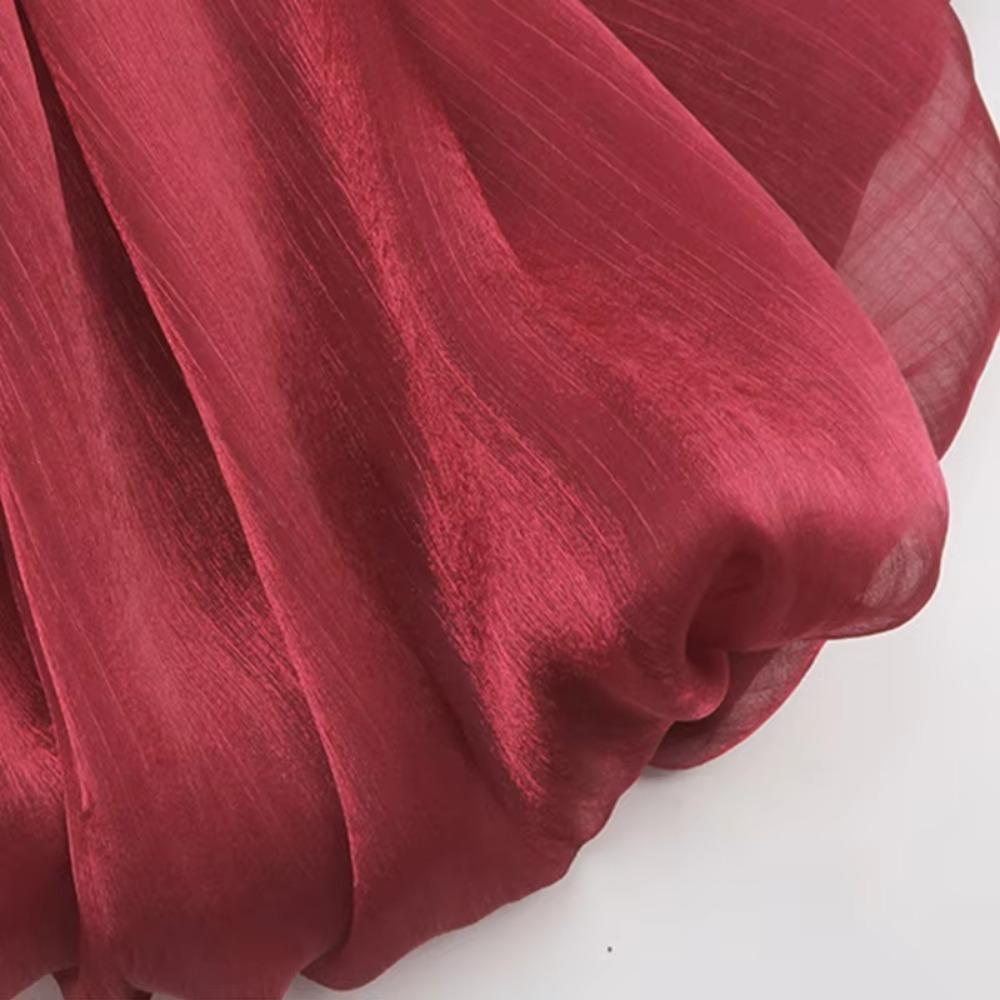 Romantic Style Water Ripple Organza Fabric 1m Bright Crepe Gauze Tulle DIY Wrinkled Fabric Wedding Decorative