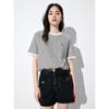 PEACEBIRD Women's Little Fragrance Style Short Sleeve Knit T-Shirt