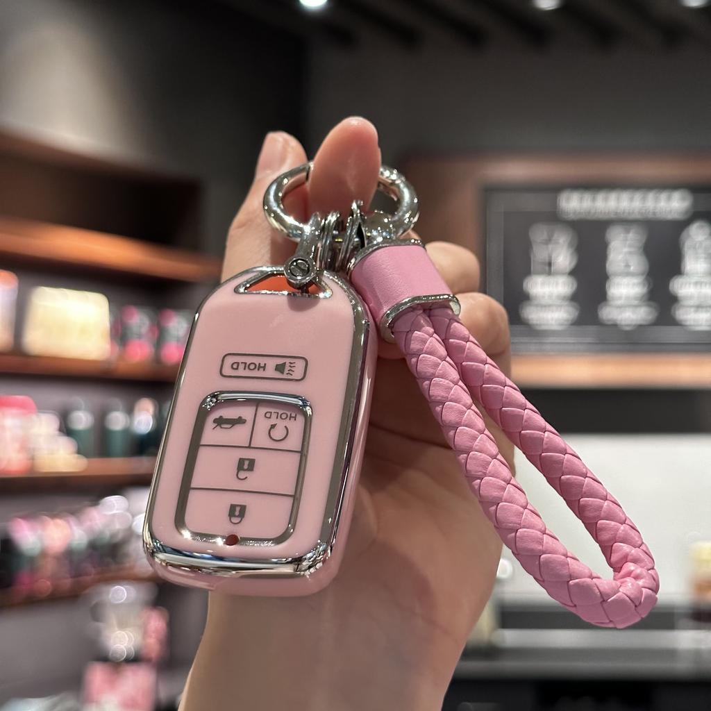 TPU Key Fob Cover with Keychain Lanyard for Honda Accord Civic CRV Pilot Ridgeline Odyssey Passport Smart Remote Key Protector