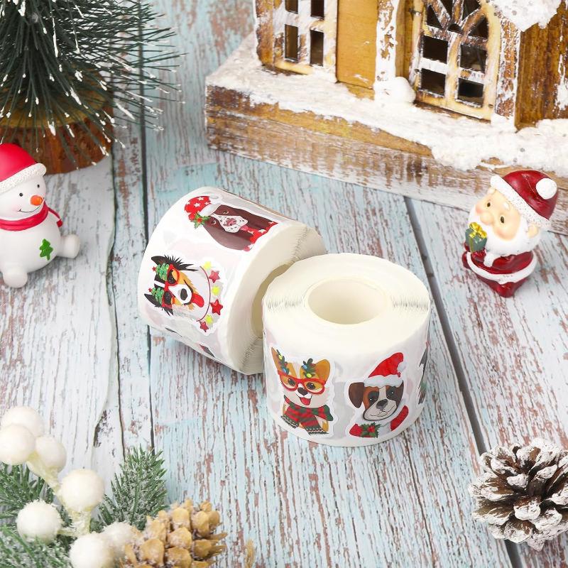 500 Buc. Autocolante de Crăciun Cățeluși de Crăciun Autocolante Autocolante pentru Jurnal Scrapbook Decor Autocolante pentru Petrecerea de Sărbători