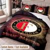 Feyenoord Printed Bedding Set Custom Name Text 1 Duvet Cover 2 Pillowcases For Bedroom
