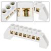 Hilitand 10pcs Terminal Blocks, 7 Hole Bridge Design Electrical Distribution Wire Screw Brass Terminal Block Connectors