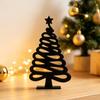 Modern Festive Table Centerpiece 3D Printed Abstract Line Christmas Tree Figurine, Minimalist Xmas Sculpture with Star Entryway Ornament Topper