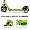 Kick Scooter, Folding 2 Wheel Scooter with Dual Brake System, Dual Suspension, 230mm Big Wheels and 3 Adjustable Handlebar, for 14+ Teens Adults