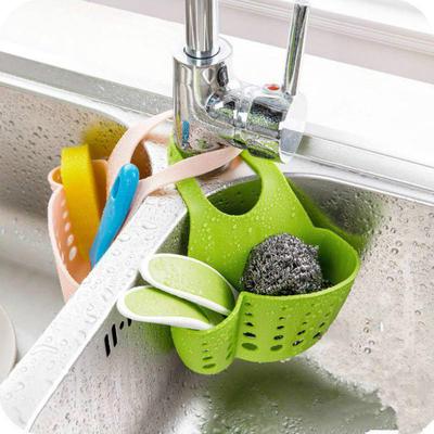 Snap Sink Faucet Housing Cradle Kitchen Shelving Rack Kitchen Sponge Holder Storage Basket J19 ADM