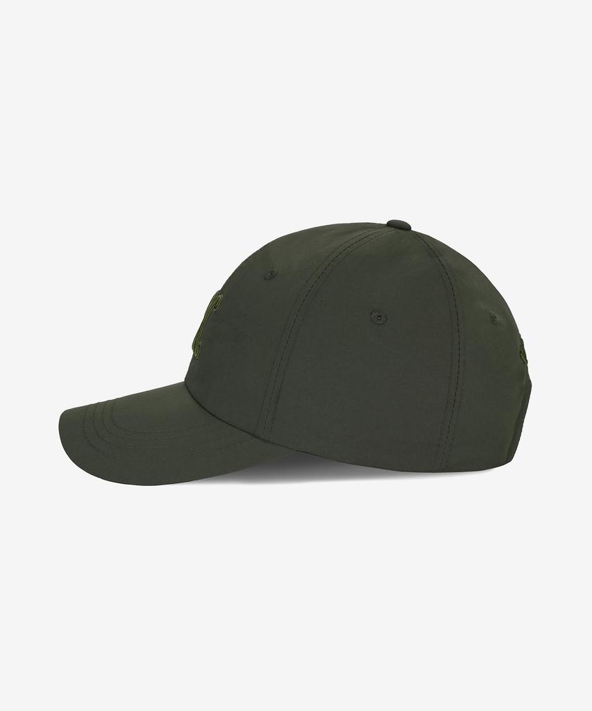 Bajal Va Curved Logo Nylon Ball Cap Khaki
