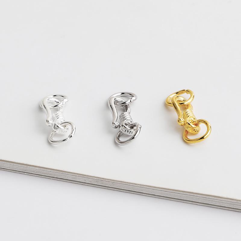 Gold-Plated S925 Sterling Silver S-Hook Necklace & Bracelet Clasp Accessories