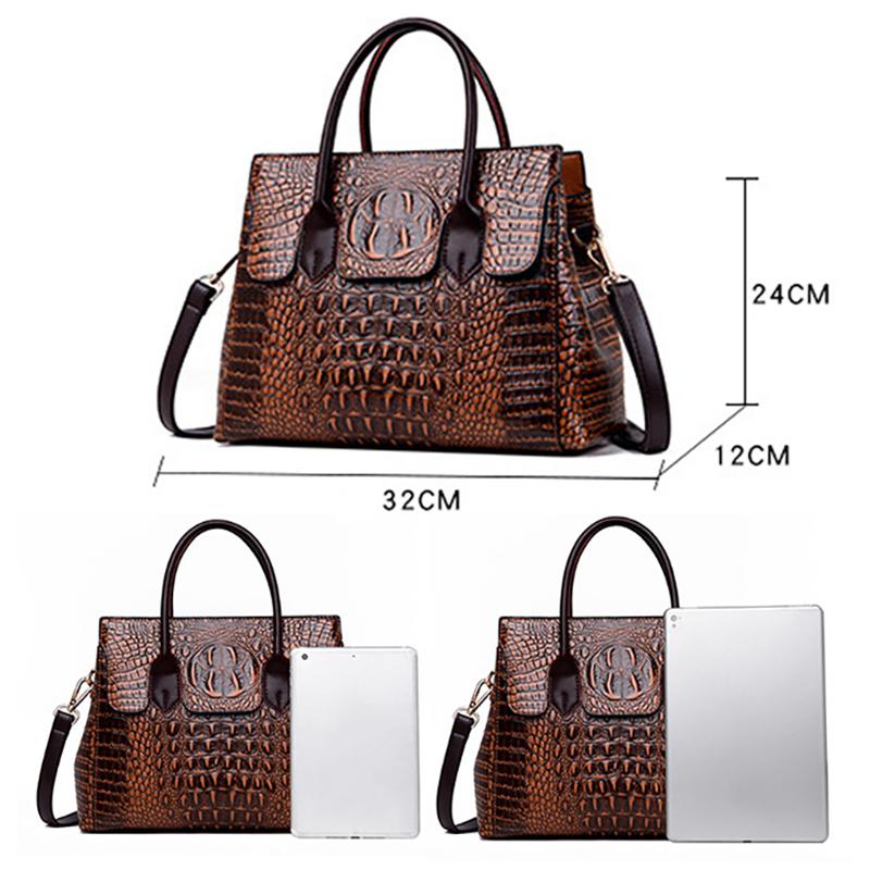 2025 New Fashion High-end Crocodile Leather Women Handbag Large-capacity Waterproof Lightweight Messenger Bag Temperament Commuter Shoulder Bag