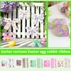 Vår Påsk Tecknad Påskägg Band DIY Rosett Presentförpackning Band Fest
